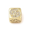 Brass Micro Pave Clear Cubic Zirconia European Beads LS-KK-K368-01G-04-1