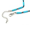 Line Turquoise Alloy Charm Jewelry Sets SJEW-PJS333-5