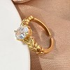 Brass Micro Pave Cubic Zirconia Cuff Open Rings RJEW-C163-25A-G-3