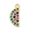 Brass Micro Pave Cubic Zirconia Pendants KK-R219-36D-G-1