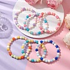 6Pcs 6 Colors 8mm Round Imitated Silicone Acrylic Beaded Stretch Bracelet Sets BJEW-JB10792-2