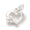 925 Sterling Silver Heart with Flower Charms STER-K180-10S-1