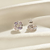 925 Sterling Silver Micro Pave Cubic Zirconia Stud Earrings EJEW-K284-03P-2