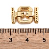 Brass Micro Pave Clear Cubic Zirconia Fold Over Clasps KK-P291-12G-3