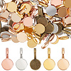 200Pcs 5 Colors Alloy Glue-on Flat Pad Bails for Pendant Making FIND-DR0001-48-1