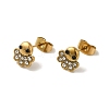 304 Stainless Steel Crystal Rhinestone Stud Earrings for Women EJEW-C094-01I-G-1