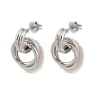 304 Stainless Steel Twist Ring Stud Earrings EJEW-P324-05P-4