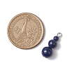 Natural Lapis Lazuli Round Beaded Pendants PALLOY-JF02867-12-2