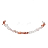 Natural Carnelian & Rose Quartz & Quartz Crystal Chip Beaded Necklaces NJEW-JN05099-03-1