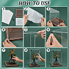 Transparent Acrylic Minifigure Display Cases with Wooden Base ODIS-WH0030-298A-3