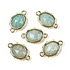 Natural Amazonite Faceted Oval Connector Charms G-I382-04G-06-1