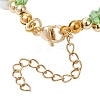 Christmas Glass & Baking Paint Pearlized Glass Pearl Round Beaded Bracelets for Women BJEW-JB12441-02-4