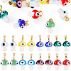 16Pcs 8 Colors Handmade Lampwork Pendants LAMP-TA0001-78-1