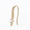 Brass Micro Pave Clear Cubic Zirconia Earring Hooks KK-R117-061-NF-4