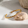 304 Stainless Steel Cuff Bangles for Women BJEW-H635-01G-1