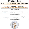 1 Set 3 Styles Iron Hat Chain with Lobster Claw Clasp HJEW-CN0001-31B-2