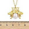 304 Stainless Steel & Plastic Pearl Bees Pendant Cable Chain Necklaces NJEW-U023-03G-5