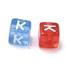 Spray Painted Transparent Acrylic Beads MACR-K365-07K-2