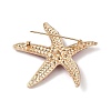 Starfish Alloy Rhinestone Sea Animal Brooches JEWB-S023-01C-2