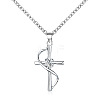 Cross Alloy Crystal Rhinestone Pendant Necklaces for Women Men WG08149-02-2