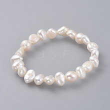 Natural Pearl Stretch Bracelets BJEW-JB04735-01