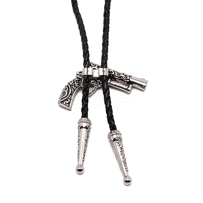 Gun Shape Laria Necklace for Men Women NJEW-WH0011-10AS-1