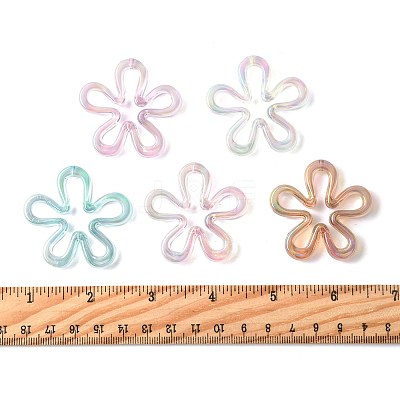 20Pcs 5 Colors Plated UV Acrylic Beads TACR-FS0001-66-1