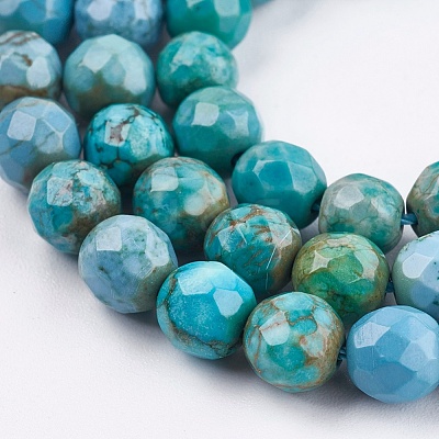 Dyed & Heated Natural Magnesite Beads Strands TURQ-F010-04B-6mm-1