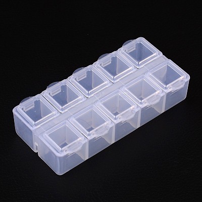 Cuboid Plastic Bead Containers CON-N007-01-1
