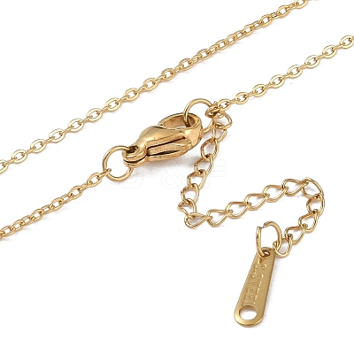 Ion Plating(IP) Initial Letter 304 Stainless Steel Pendant Necklaces NJEW-M199-01G-P-1