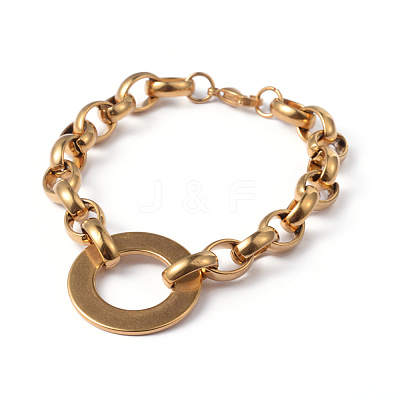 Ring 304 Stainless Steel Link Bracelets BJEW-F218-02G-1