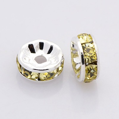 Brass Grade A Rhinestone Spacer Beads RB-A014-Z7mm-13S-1