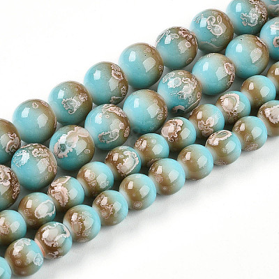 Baking Paint Glass Beads Strands DGLA-N008-10mm-05-1