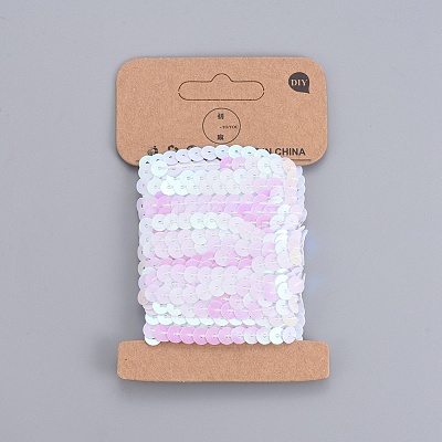 Plastic Paillette/Sequins Chain Rolls LS-PVC-WH0005-01J-1