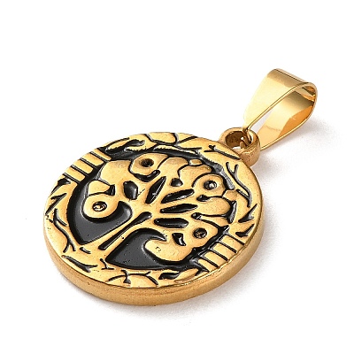 201 Stainless Steel Enamel Pendants STAS-U053-03G-1