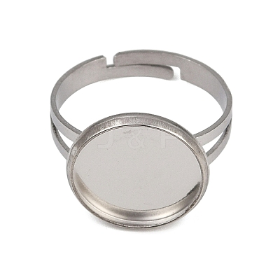 304 Stainless Steel Cuff Ring Components STAS-D372-06P-04-1