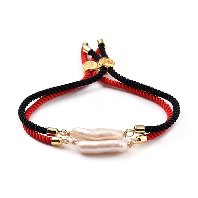 Adjustable Nylon Twisted Cord Slider Bracelets Sets BJEW-JB05322-1