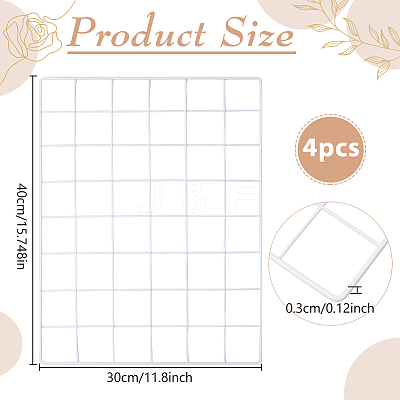 4 Bags Spray Printed Iron Mesh Wall Mounted Hanging Display Stands ODIS-WR0001-18B-1