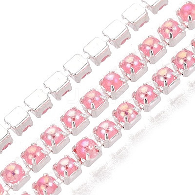 Iron & ABS Plastic Imitation Pearl Tennis Chains CH-Q006-01A-09-1
