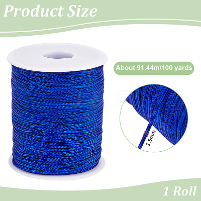 1 Roll 100 Yards Round Nylon Braided Thread NWIR-PH0002-22E-1