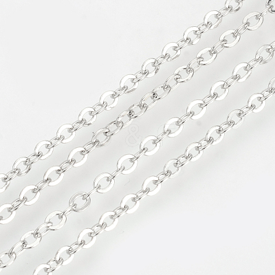 Brass Cable Chains Necklaces X-MAK-R019-P-1