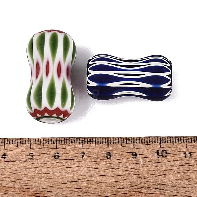 Handmade Millefiori Glass Bone Shape Beads LA-N002-38C-1