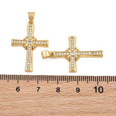 Brass Micro Pave Cubic Zirconia Pendants CU-CBADC6C-11G-04-1