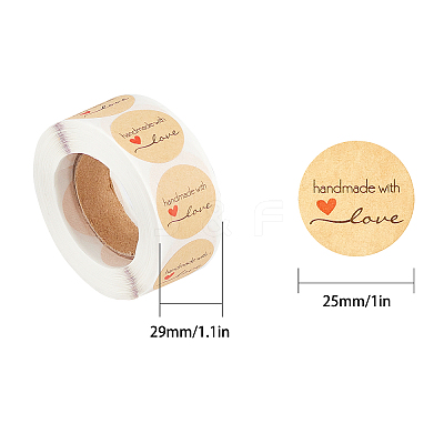 1 Inch Thank You Sticker Self-Adhesive Kraft Paper Gift Tag Stickers DIY-GL0001-05-01-1