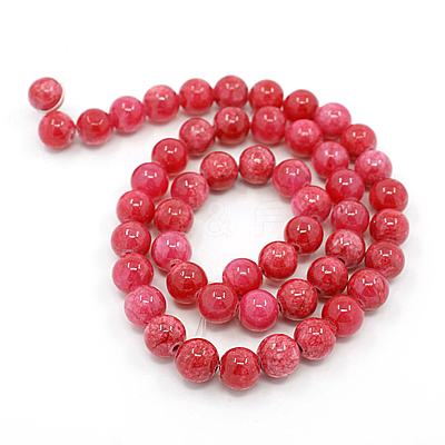Dyed Natural Jade Beads Strands G-D434-8mm-08-1-1