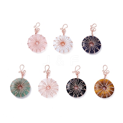 Natural & Synthetic Gemstone Big Pendants G-P459-01G-1