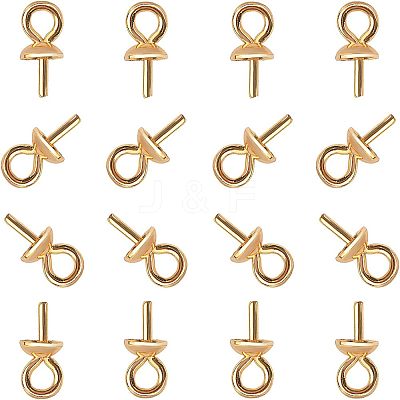 PVD Vacuum Plating 304 Stainless Steel Cup Pearl Peg Bails Pin Pendants STAS-UN0007-84G-1