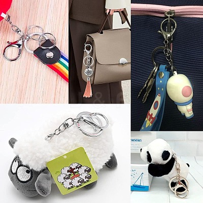 20Pcs 4 Style Alloy Key Rings KEYC-CJ0001-06-1
