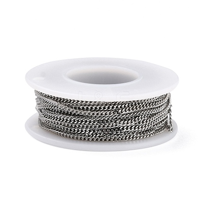 Tarnish Resistant 304 Stainless Steel Curb Chains CHS-D033-02P-03-1