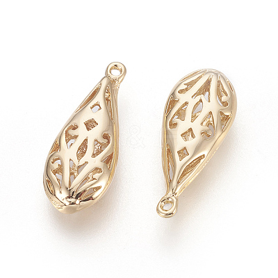 Hollow Brass Pendants X-KK-S314-06G-1